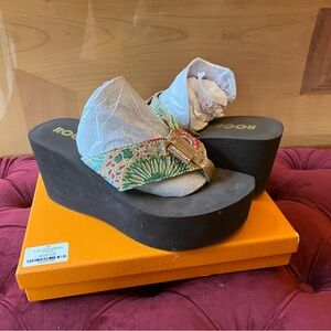 New Rocket Dog Black Wedge Sandals